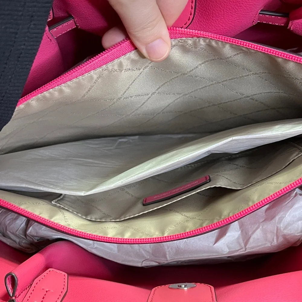 Michael Kors Pink MK Logo Tote with Signature Charm - Picture 10 of 12